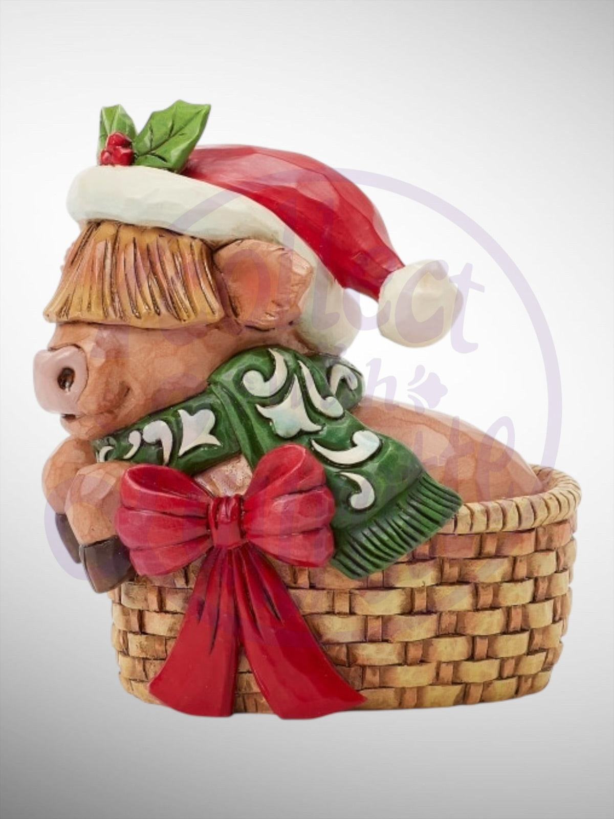 Jim Shore Heartwood Creek - Mini Highland Cow in Basket Figurine